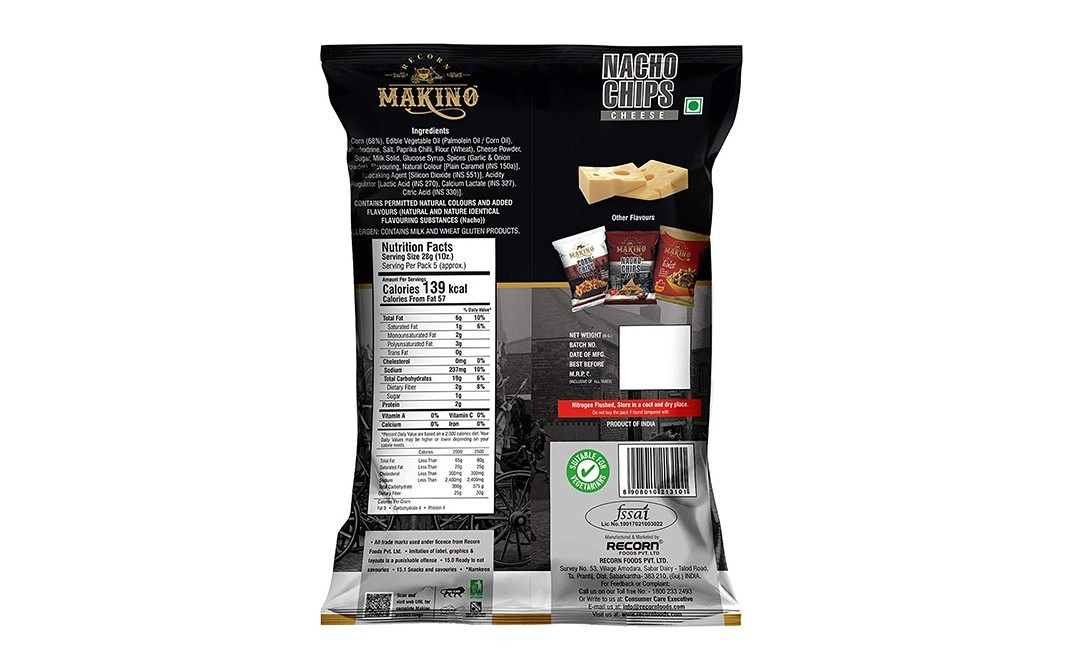Makino Nacho Chips Cheese    Pack  150 grams